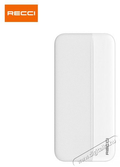 RECCI RPB-P09W PD 20W TypeC 10.000mAh fehér powerbank Mobil / Kommunikáció / Smart - Powerbank / Külső akkumulátor és töltő - 462228