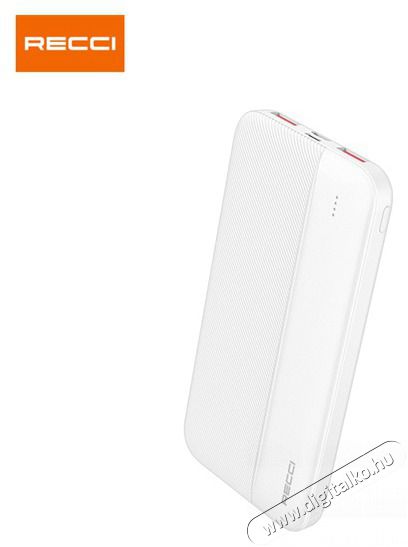 RECCI RPB-P09W PD 20W TypeC 10.000mAh fehér powerbank Mobil / Kommunikáció / Smart - Powerbank / Külső akkumulátor és töltő - 462228