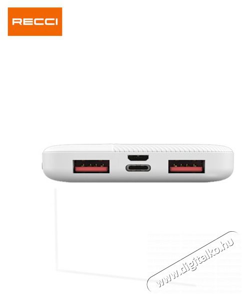 RECCI RPB-P09W PD 20W TypeC 10.000mAh fehér powerbank Mobil / Kommunikáció / Smart - Powerbank / Külső akkumulátor és töltő - 462228