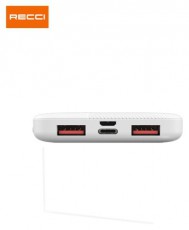 RECCI RPB-P09W PD 20W TypeC 10.000mAh fehér powerbank Mobil / Kommunikáció / Smart - Powerbank / Külső akkumulátor és töltő - 462228