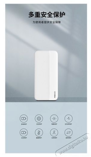 RECCI RPB-P09W PD 20W TypeC 10.000mAh fehér powerbank Mobil / Kommunikáció / Smart - Powerbank / Külső akkumulátor és töltő - 462228