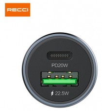 RECCI RCC-P01 42,5W Type C/Type A autós töltő Mobil / Kommunikáció / Smart - Mobiltelefon kiegészítő / tok - Hálózati-, autós töltő - 466817