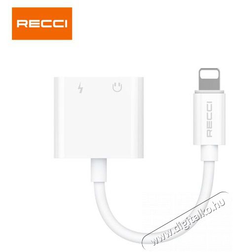 RECCI RDS-A01 2x Lightning - Lightning fehér töltő és audió elosztó adapter Iroda és számítástechnika - Notebook kiegészítő - USB hub / elosztó - 466150