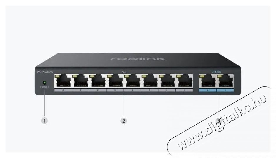 REOLINK RLA-PS1 PoE Switch Iroda &eacute;s sz&aacute;m&iacute;t&aacute;stechnika - H&aacute;l&oacute;zat - Switch - 532681