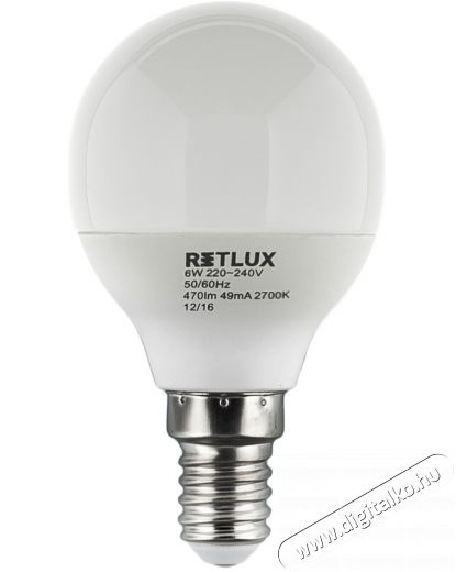 Retlux RLL 268 E14 6W 2700k gömb izzó - meleg fehér Egyéb - Nem forgalmazzuk ! - 318337