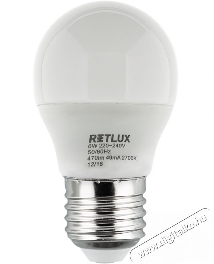 Retlux RLL 265 E27 6W 2700K gömb izzó - meleg fehér Egyéb - Nem forgalmazzuk ! - 318334
