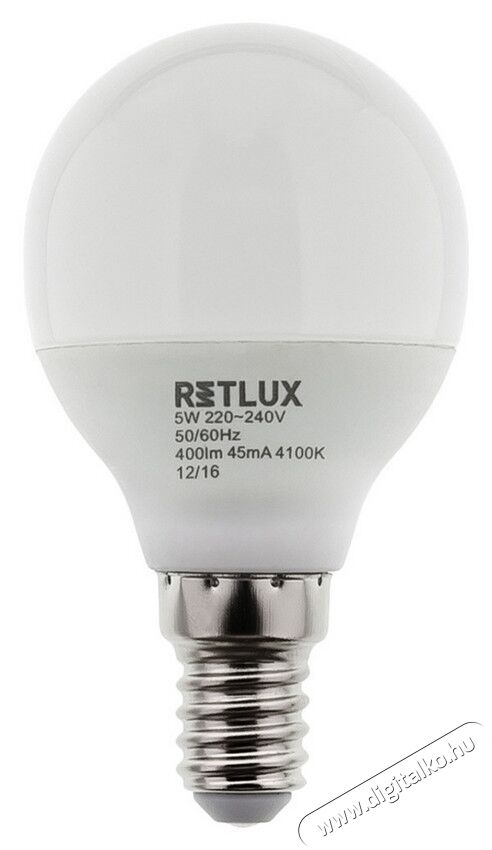 Retlux RLL 274 E14 5W 4100K gömb izzó - hideg fehér Egyéb - Nem forgalmazzuk ! - 318314