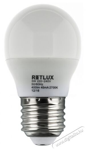 Retlux RLL 271 E27 5W 2700K gömb izzó - meleg fehér Egyéb - Nem forgalmazzuk ! - 318318