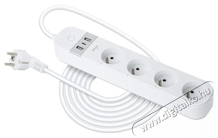 Retlux RSH 202 Wi-Fi SMART hosszabb&iacute;t&oacute; vezet&eacute;k FR16A H&aacute;ztart&aacute;s / Otthon / K&uuml;lt&eacute;r - Okos otthon - Okos konnektor - 521138