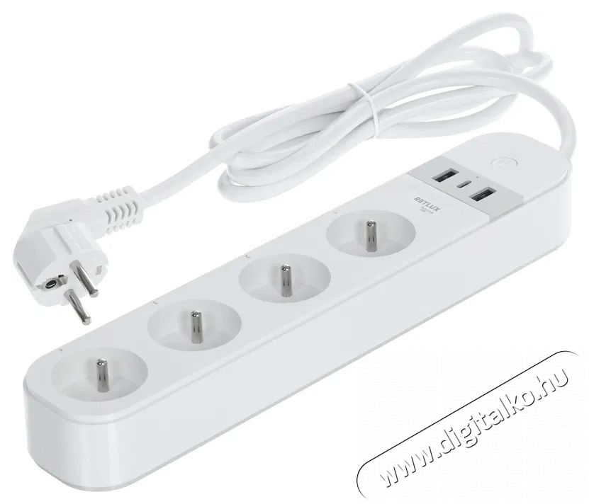 Retlux RSH 202 Wi-Fi SMART hosszabb&iacute;t&oacute; vezet&eacute;k FR16A H&aacute;ztart&aacute;s / Otthon / K&uuml;lt&eacute;r - Okos otthon - Okos konnektor - 521138