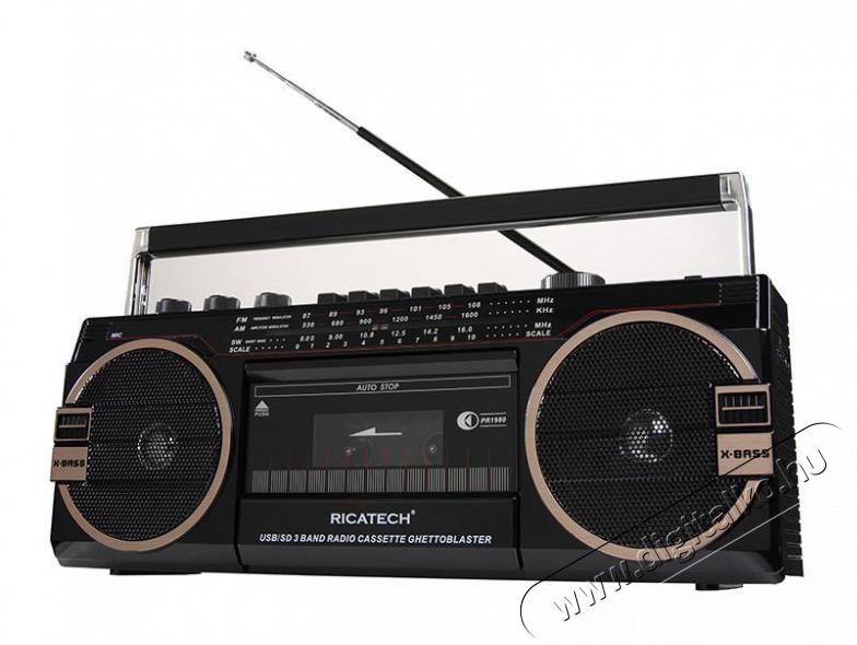 Ricatech PR1980 Ghetto Blaster hordozható magnós rádió USB/SD lejátszással Audio-Video / Hifi / Multimédia - CD / DVD / Blu-Ray / Multimédia készülék - Kazettás magnó - 303299