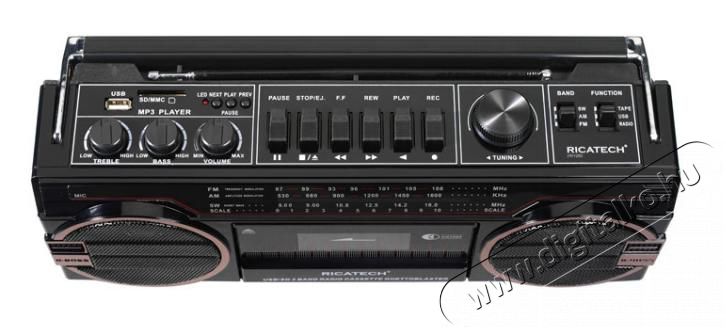 Ricatech PR1980 Ghetto Blaster hordozható magnós rádió USB/SD lejátszással Audio-Video / Hifi / Multimédia - CD / DVD / Blu-Ray / Multimédia készülék - Kazettás magnó - 303299