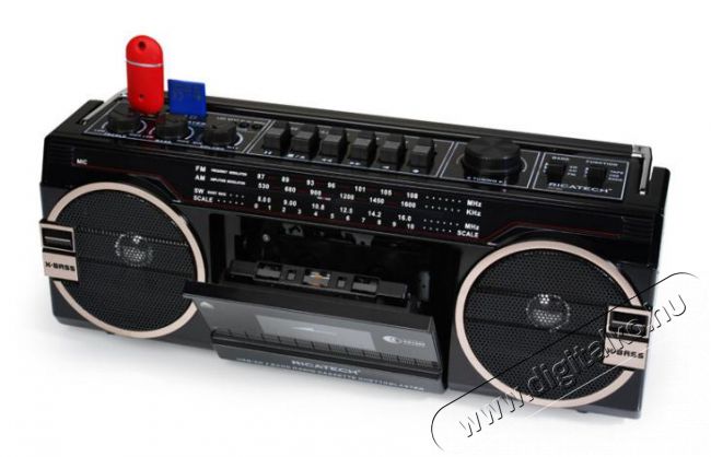 Ricatech PR1980 Ghetto Blaster hordozható magnós rádió USB/SD lejátszással Audio-Video / Hifi / Multimédia - CD / DVD / Blu-Ray / Multimédia készülék - Kazettás magnó - 303299