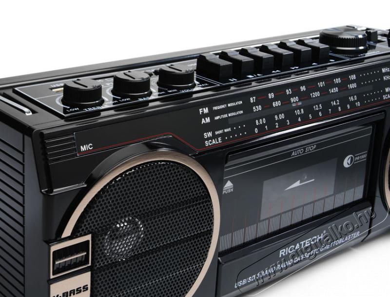 Ricatech PR1980 Ghetto Blaster hordozható magnós rádió USB/SD lejátszással Audio-Video / Hifi / Multimédia - CD / DVD / Blu-Ray / Multimédia készülék - Kazettás magnó - 303299