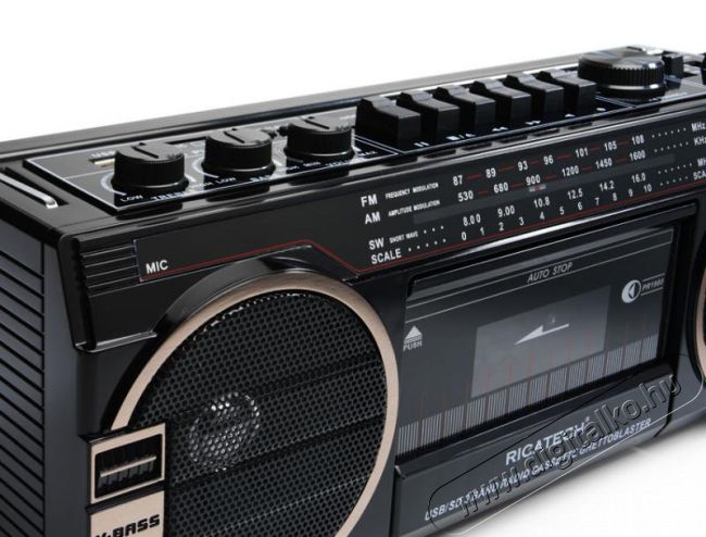 Ricatech PR1980 Ghetto Blaster hordozható magnós rádió USB/SD lejátszással Audio-Video / Hifi / Multimédia - CD / DVD / Blu-Ray / Multimédia készülék - Kazettás magnó - 303299