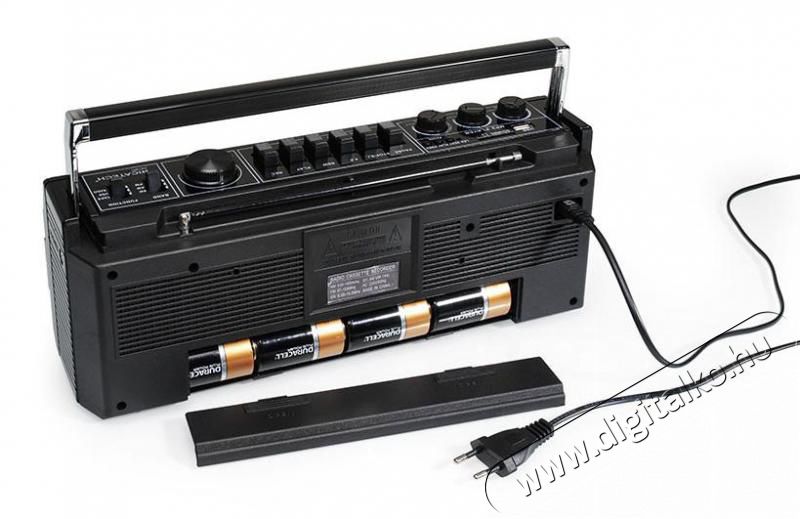 Ricatech PR1980 Ghetto Blaster hordozható magnós rádió USB/SD lejátszással Audio-Video / Hifi / Multimédia - CD / DVD / Blu-Ray / Multimédia készülék - Kazettás magnó - 303299