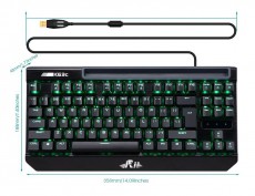 Rii K63C mechanikus Gamer billentyűzet US Iroda és számítástechnika - Billentyűzet / billentyűzet szett - Vezetékes - 319066
