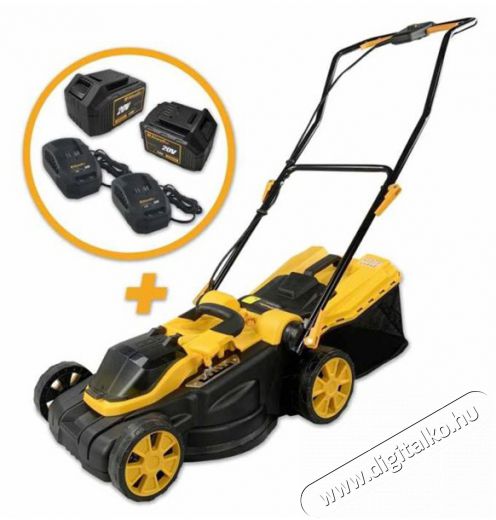 RIWALL Ralm 3820 SET 20V szénkefe nélküli akkumulátoros fűnyíró Háztartás / Otthon / Kültér - Kültér / kerti termék / grill - Fűnyíró / gyeplazító - 416042