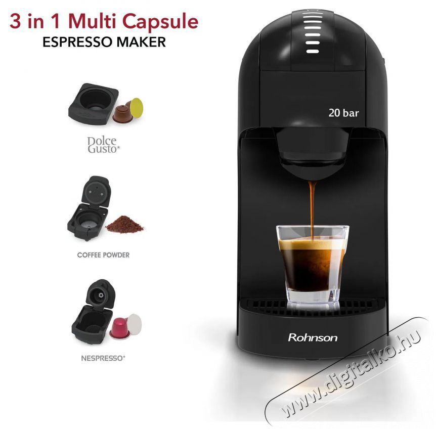 Rohnson R-98046B Konyhai term&eacute;kek - K&aacute;v&eacute;főző / k&aacute;v&eacute;&ouml;rlő / kieg&eacute;sz&iacute;tő - Kapszul&aacute;s / podos k&aacute;v&eacute;főző - 512796