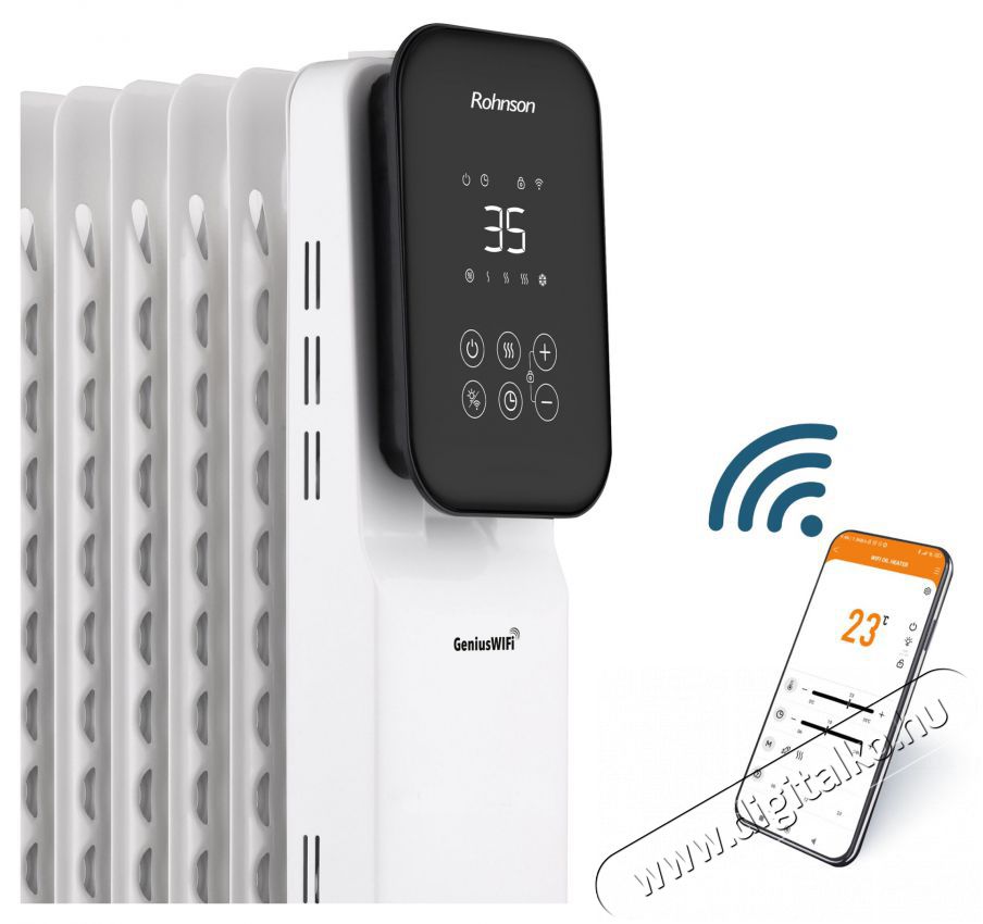 Rohnson R-2511-23 Genius Wi-Fi H&aacute;ztart&aacute;s / Otthon / K&uuml;lt&eacute;r - Fűt&eacute;s - Olajradi&aacute;tor - 529954