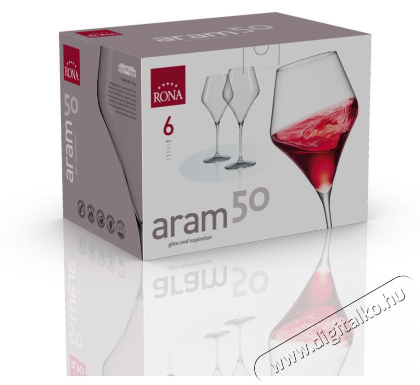 RONA borospoharak 6 db 500 ml ARAM Konyhai term&eacute;kek - Konyhai eszk&ouml;z - K&eacute;szlet / szett - 525852