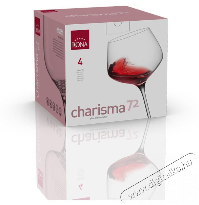 RONA Borospoharak Burgundi 720 ml CHARISMA 4 db Konyhai term&eacute;kek - Konyhai eszk&ouml;z - K&eacute;szlet / szett - 525854