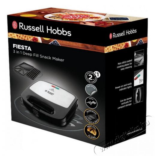 Russell Hobbs 24540-56 Fiesta 3 az 1-ben szendvics sütő Konyhai termékek - Konyhai kisgép (sütés / főzés / hűtés / ételkészítés) - Melegszendvics / gofri sütő - 337546