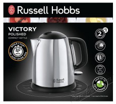 Russell Hobbs 24990-70 Victory kompakt vízforraló, 2200W, 1 L, Vízkő szűrő, Inox Konyhai termékek - Vízforraló / teafőző - 373057