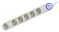 SAL Somogyi NV 06TK-5/WH/1,5 6 aljzat 5méter 3x1,5 mm2 fehér lábkapcsolós elosztó Háztartás / Otthon / Kültér - Világítás / elektromosság - Hálózati elosztó / hosszabbító / adapter - 434132