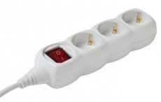 SAL Somogyi Home NV03K-5WH 3-AS 5M hálózati elosztó kapcsolóval - fehér Háztartás / Otthon / Kültér - Világítás / elektromosság - Hálózati elosztó / hosszabbító / adapter - 299886
