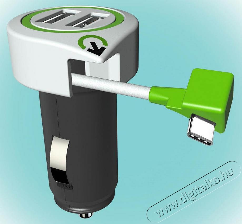 SAL Somogyi 3.100130 autós tripla USB töltő (2USB + USB Type-C) Mobil / Kommunikáció / Smart - Mobiltelefon kiegészítő / tok - Hálózati-, autós töltő - 336714