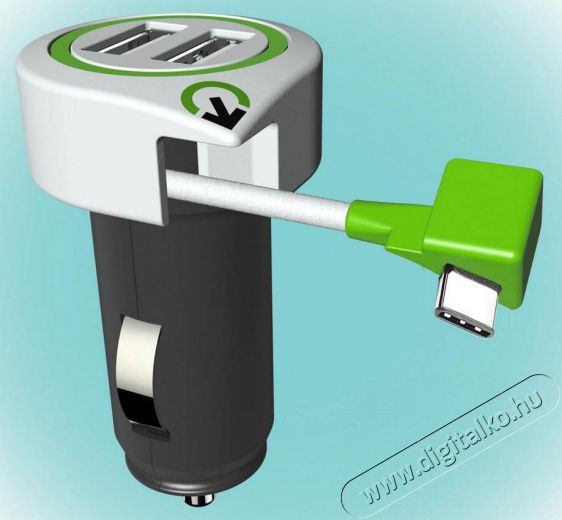 SAL Somogyi 3.100130 autós tripla USB töltő (2USB + USB Type-C) Mobil / Kommunikáció / Smart - Mobiltelefon kiegészítő / tok - Hálózati-, autós töltő - 336714