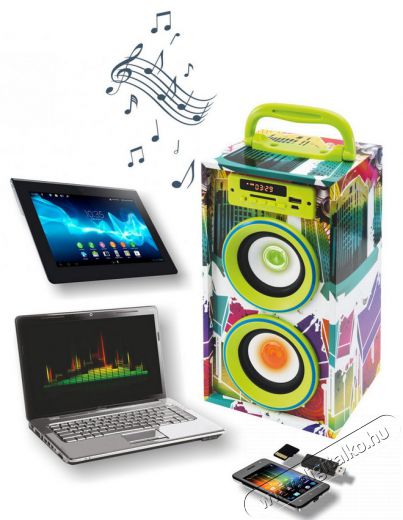 SAL Somogyi BT 2800/GR 4in1 hordozható multimédia hangszóró - zöld Audio-Video / Hifi / Multimédia - Hordozható, vezeték nélküli / bluetooth hangsugárzó - Hordozható, vezeték nélküli / bluetooth hangsugárzó - 314779