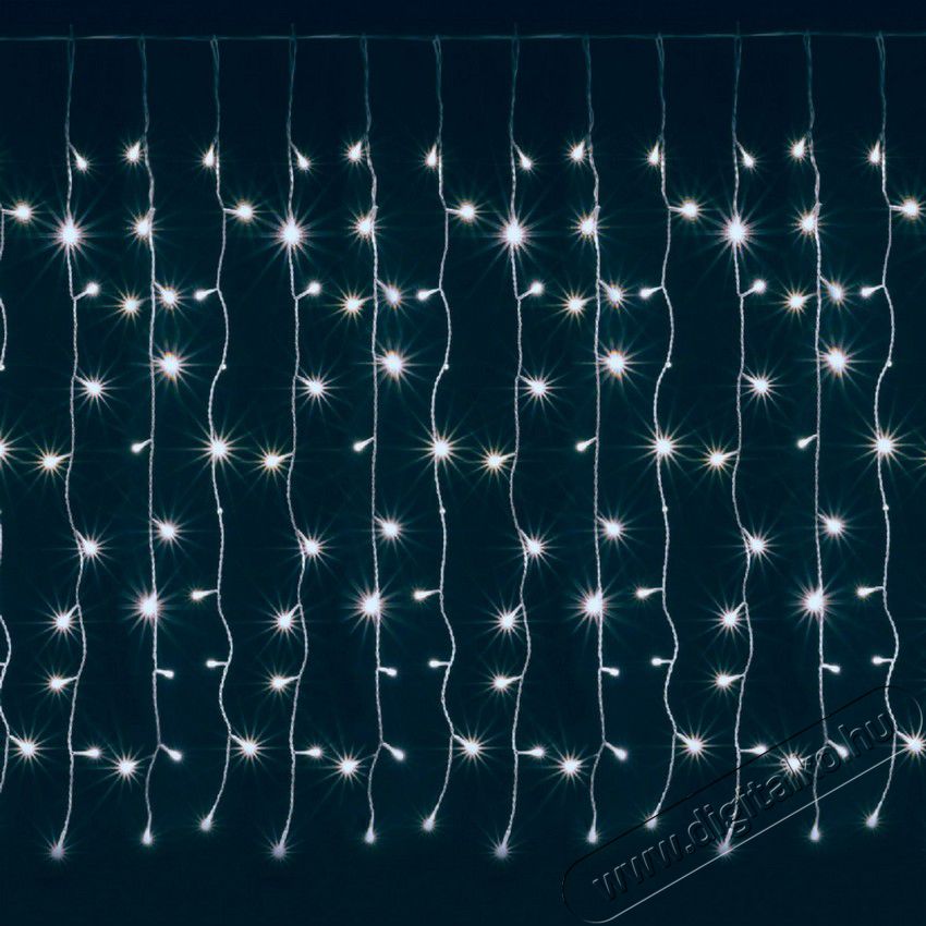 SAL Somogyi LED-es fényfüggöny, kültéri kivitel, 2 m x 1 m, 21 füzér, 210 db hideg fehér LED Újdonságok - Új termékek - 329682