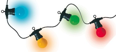 SAL Somogyi LPL30 14,5 méteres színes LED-es kültéri 30 gömbös fényfüzér Háztartás / Otthon / Kültér - Világítás / elektromosság - Led szalag / fényfüzér - 312872