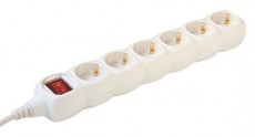 SAL Somogyi NV 06K-5/WH/1,5 6os elosztó 5m kapcs, 3x1,5mm2, fehér Háztartás / Otthon / Kültér - Világítás / elektromosság - Hálózati elosztó / hosszabbító / adapter - 331676