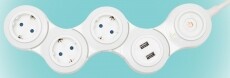 SAL Somogyi NVH 03K/WIFI Smart 3 aljzat + 2x USB csuklós elosztó Iroda és számítástechnika - Notebook kiegészítő - USB hub / elosztó - 368178