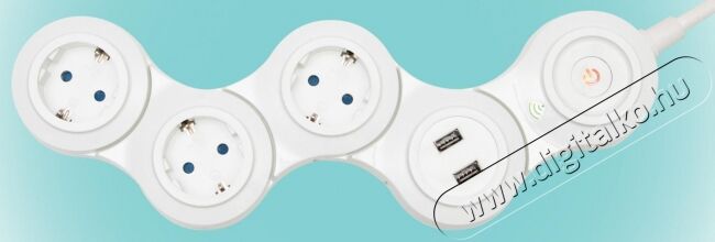 SAL Somogyi NVH 03K/WIFI Smart 3 aljzat + 2x USB csuklós elosztó Iroda és számítástechnika - Notebook kiegészítő - USB hub / elosztó - 368178
