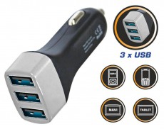 SAL Somogyi SA 045 Autós USBx3 adapter, 3.1A Újdonságok - Új termékek - 331768