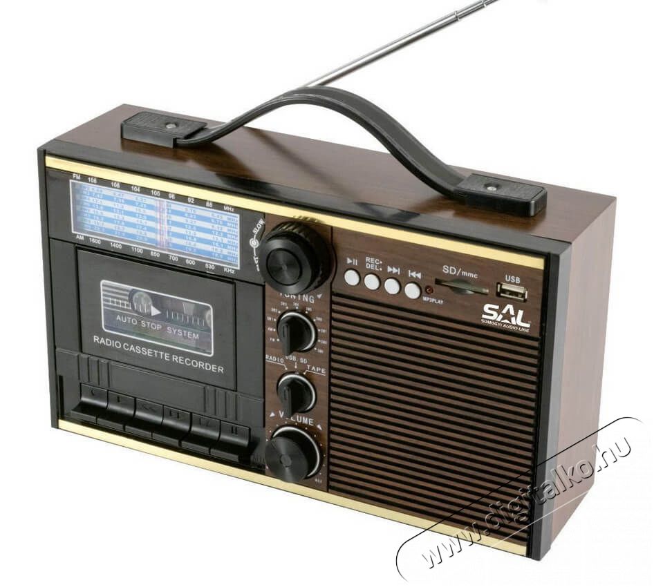 SAL Somogyi RRT 11B Retro kazettás rádió, MP3, 11 sávos Audio-Video / Hifi / Multimédia - Rádió / órás rádió - Hordozható, zseb-, táska rádió - 334715
