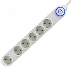 SAL Somogyi NV 06TK/WH 1,5m lábkapcsolós fehér 6-os elosztó Háztartás / Otthon / Kültér - Világítás / elektromosság - Hálózati elosztó / hosszabbító / adapter - 321861