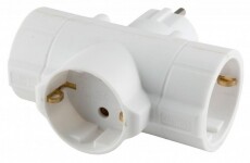 SAL Somogyi TPF-26 hálózati elosztó T-alakú, 3 földelt aljzat - fehér Háztartás / Otthon / Kültér - Világítás / elektromosság - Hálózati elosztó / hosszabbító / adapter - 327255