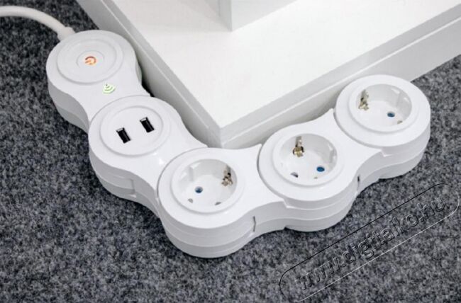SAL Somogyi NVH 03K/WIFI Smart 3 aljzat + 2x USB csuklós elosztó Iroda és számítástechnika - Notebook kiegészítő - USB hub / elosztó - 368178