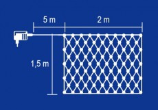 SAL Somogyi KLN160C/WH LED- es kültéri háló, 160 db hideg fehér LED, 2 x 1.5 m, zöld vezeték, 5 m tápvezeték Újdonságok - Új termékek - 344288