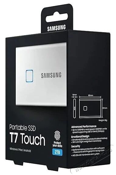 SAMSUNG 2000GB USB 3.2 (MU-PC2T0S/WW) ujjlenyomatolvasós T7 Touch külső SSD - ezüst Egyéb - Nem forgalmazzuk ! - 369786