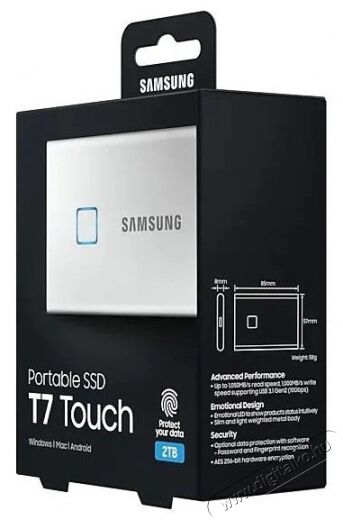 SAMSUNG 2000GB USB 3.2 (MU-PC2T0S/WW) ujjlenyomatolvasós T7 Touch külső SSD - ezüst Egyéb - Nem forgalmazzuk ! - 369786