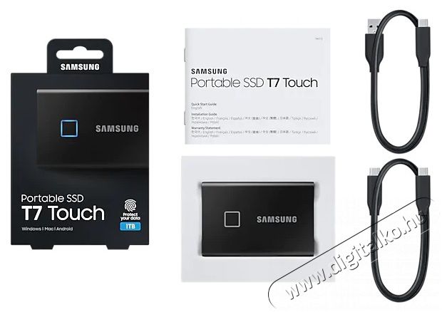 SAMSUNG 1000GB USB 3.2 (MU-PC1T0K/WW) ujjlenyomatolvasós T7 Touch külső SSD - fekete Egyéb - Nem forgalmazzuk ! - 369774