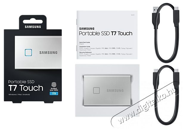 SAMSUNG 1000GB USB 3.2 (MU-PC1T0S/WW) ujjlenyomatolvasós T7 Touch külső SSD - ezüst Egyéb - Nem forgalmazzuk ! - 369776