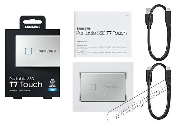 SAMSUNG 2000GB USB 3.2 (MU-PC2T0S/WW) ujjlenyomatolvasós T7 Touch külső SSD - ezüst Egyéb - Nem forgalmazzuk ! - 369786