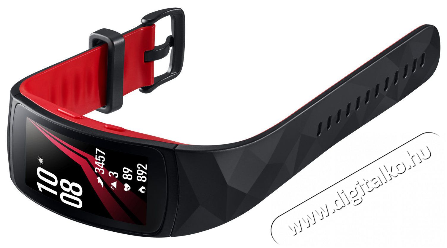 SAMSUNG Gear Fit2 Pro Large (SM-R365NZRAXEH) okoskarkötő - piros Mobil / Kommunikáció / Smart - Okos eszköz - Okos karkötő - 327240